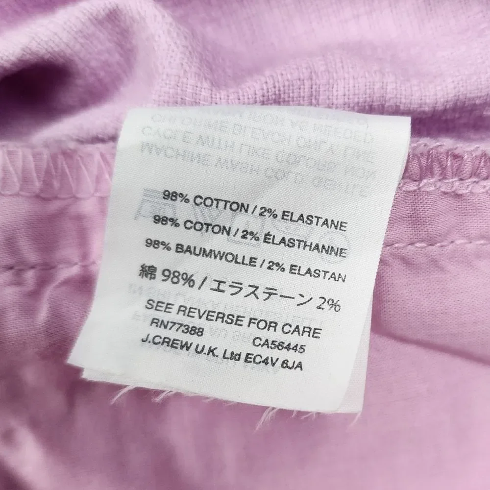 J.Crew Lilac Cotton Shorts Ruffle-Trim Accent Size 10